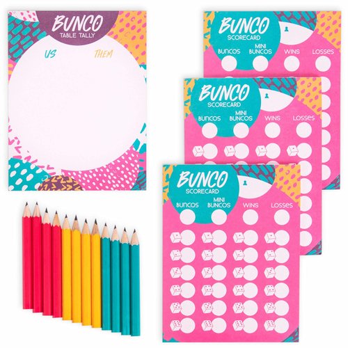 Bunco: A Very Social Game - 12-Player Party Dice Game Includes Dice, Scorecards, Pencils, Bell, & Squishy Traveling Jewel - Family Game Night Board Games, Party Supplies, & Fun Activities