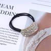 Vacaonio Minimalist Crystal Rectangle Hair Tie Rope Sparkly Elastic Rhinestone Hair Cuff Rope Band Gold Ponytail Holder Hair Rope Geometric Hair Scrunchies Bands Decorative Hair Accessories for Women