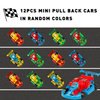 PROLOSO Pull Back Go Kart Friction Powered Racing Cars Kids Birthday Party Favors Goodie Bag Fillers Class Prizes Little Wind Up Vehicle Toys in Bulk 12PCS
