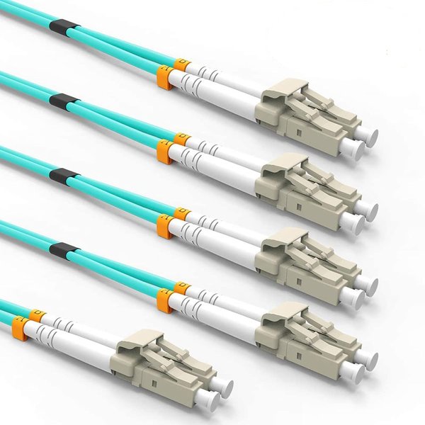 VANDESAIL LC to LC Fiber Patch Cable, Multimode OM3 10G Gigabit Fiber Optic Patch Cables Duplex 50/125µm LSZH (1M, 5Pack)