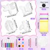 Gemscream 60 Pcs Plaster Painting Party Favors for Kids Birthday Party Supplies Animal Crafts for Kids DIY Painting Statues with Magnet Brushes Palette Organza Bag for Art Party Favor Bags(Insect)