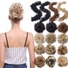S-noilite Messy Hair Bun Extensions 32 inch Strip Type DIY Wrap Around Touseld Updo Hair Extensions Scrunchie Scrunchy Synthetic Hair Hairpiece Chignons for Women #6 Light Brown
