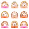 9 Pcs Rainbow Party Decorations Boho Table Rainbow Decor Rainbow Centerpieces for Table 3D Rainbow Honeycomb Decoration Baby Shower Centerpieces for Boys Girls Birthday Party Supplies