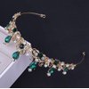 YOVECATHOU Rhinestone Princess Tiara Hair Band Bridal Wedding Prom Crown Headband For Little Girl Big Kid Costume Party Accessories (Green)