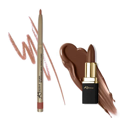 Khasana Lipstick & Automatic Lip Liner Set, Cream Gloss, Soft and Smooth Lip Color Kit, Vitamin E & C Infused for Nourishment & Hydration, Long Lasting. (Vogue 335+38, 13.5)