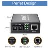 Gigabit SC to RJ45 Fiber Media Converter, Multimode Fiber to Ethernet Converter, 10/100/1000Mbps RJ45 Port to 1000Mbps Multi-Mode Fiber Dual SC Port, MMF, 1310nm, up to 1.5km, Auto-Negotiation
