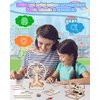 Poraxy 4 in 1 STEM Kits for Kids Ages 5-7 8-10-12, 3D Wooden Puzzles, Science Project Model Craft Building Kits, STEM Toys for Ages 8-13, Birthday Gifts for Girls 6 7 8 9 10 11 12 Year Old