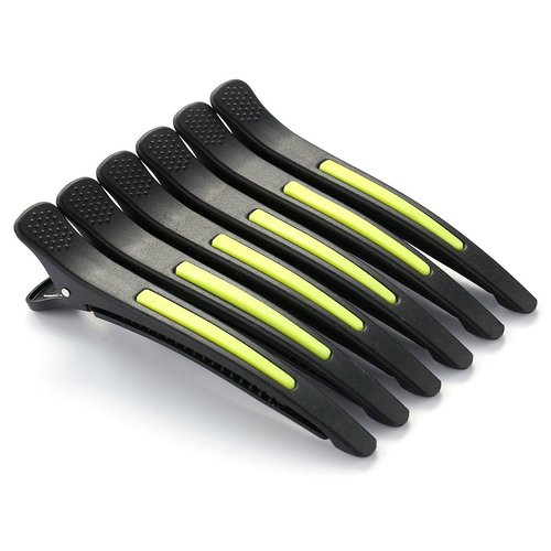 6Pcs/set Pinup Plastic Duck Bill Hair Clips for Sectioning Hair - Professional Non Slip Silicone band Clips Salon DIY Accessories Hairpins Hairgrip for Women(Blcak-Style3)