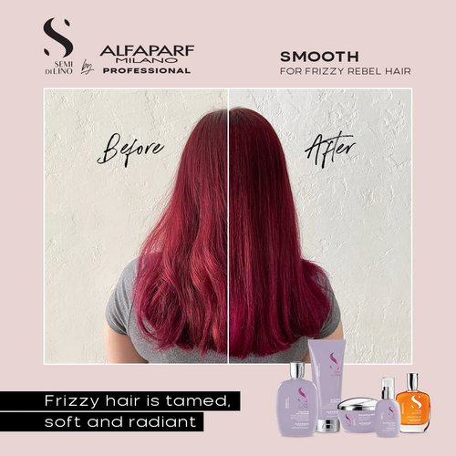 Alfaparf Milano Semi Di Lino Smoothing Sulfate Free Shampoo - Anti Frizz Hair Care & Cleansing Shampoo to Revitalize Dry Hair & Restore Shine (8.45 oz)