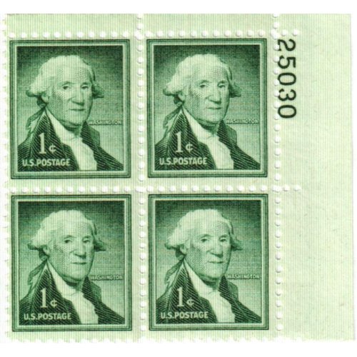 1954 George Washington Set of 4-1 ¢ Cent US Postage Stamps New US# 1031
