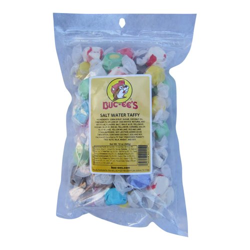 Buc-ee's Assorted Gourmet Salt Water Taffy in a Resealable Bag, 12 Ounces