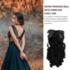 FOMIYES Hair Comb Curly Ponytail Victorian Wig Ringlet Wig Human Hair Wigs Ponytail Curly Wig Ponytail Hairpiece Long Curly Wig Human Wigs Wig with Bow Polyester clothing vintage Miss