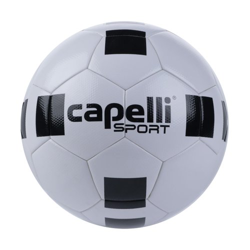 Capelli Sport Soccer Ball Size 5, 4-Cube Classic Competition Elite Soccer Ball for Youth and Adult Players, Outdoor and Indoor Training, White/Black