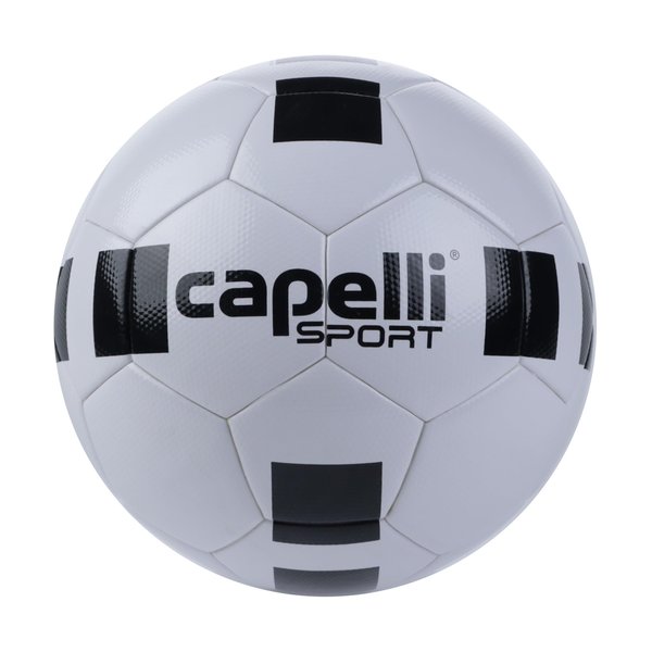 Capelli Sport Soccer Ball Size 5, 4-Cube Classic Competition Elite Soccer Ball for Youth and Adult Players, Outdoor and Indoor Training, White/Black