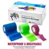 MEDca Self Adhesive Non Woven Cohesive Bandage COMBO PACK 1 Inch 2 Inch and 3 inch X 5 Yards 6 of Each Size Total of 18 Rolls 'Rainbow Color"