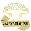 75th Birthday Sash and Tiara for Women, Womens 75th Birthday Gifts, 75th Birthday Sash and Crown Set, Happy 75th Birthday