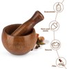 Hisize Wood Mortar and Pestle Set, Wood Grinder Bowl for Guacamole, Salsa, Herb Crusher and Pill