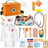 EFO SHM Doctor Kit for Kids, 34 Pcs Kids Doctor Playset kit for Toddlers 3-5 with Medical Storage Bag & Real Stethoscope, for Boys and Girls Fun Role Playing Game, Doctor Play for Kids Toddlers