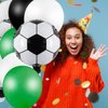 70 Pieces Soccer Balloons Soccer Birthday Party Supplies Includes 10 Pieces Soccer Aluminum Foil Metallic Foil Balloons and 60 Pieces Latex Balloons for Boys Girls Soccer Themed Birthday Party Decor