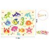 Wooden Peg Puzzle, Sea Creature Chunky Baby Puzzles, Colorful Wood Shape Puzzle Peg Board, Animal Knob Puzzle for Educational Toddlers 18 Months and Up, 11 Pieces