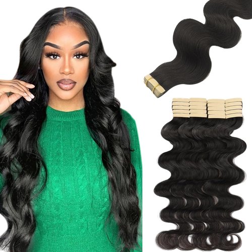Lashey Tape in Hair Extensions Human Hair 20pcs 50g/pack Body Wave Hair Extensions Tape in Hair E...