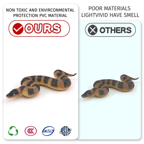 Realistic Wild Life Jungle Animal Model Playset 6 PCS Snake Red-tailed Boa Rattlesnake Model Party Favors Supplies Cake Toppers Set Toys for 5 6 7 8 Years Old Boys Girls Kid Toddlers