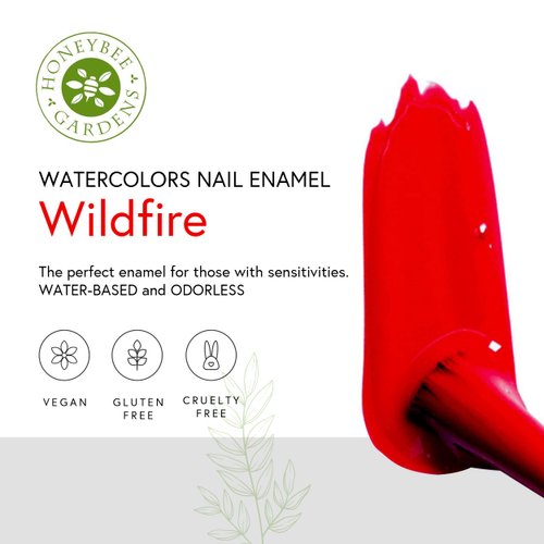 Honeybee Gardens Water-Based Nail Enamel, Wild Fire, Matte Bright Red With a Hint of Orange, Eco-Friendly, Odorless & Vibrant Polish, 0.5 fl oz
