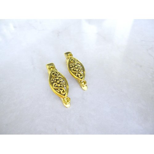 Generic 2 Shiny gold tone metal filigree alligator hair claw clip fine hair