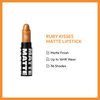 Ruby Kisses Lipstick, Matte Finish, Long-Lasting, Highly Pigmented, Smooth Apply, Full Coverage Lip Color Makeup (Gold)