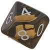 Koplow Games 10D10 Dice Set, Transparent Smoke/White