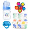 Pedolltree 5 Pieces Set Reborn Baby Dolls Accessories Include Baby Dolls Bottles and Pacifiers and Dipers and Fidget Spinner for 17-24 Newborn Boy Dolls