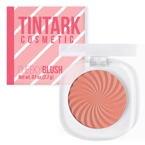 TINTARK Cheeky Blush Compact for Face Cheeks, Talc Free Blusher Palette, Matte Powder Makeup, Natural Healthy, Mauve Pink Magenta Peach Red, Vegan Cruelty Free