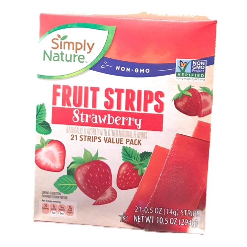 Simply Nature Non GMO Fruit Strips - Strawberry