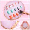 Ouligay 2pcs Heart-Shaped Resin Nail Art Palette, Gold Edge Round Makeup Mixing Palette, Nail Polish Plate, Nail Art Display Board Makeup Plate Cosmetic Mixing Tools