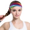 DIUEWOW Gay Pride Headbands Rainbow Women Headwraps Elastic Wide Head Band Supplies Workout for Party Pride Parade Sports Running Stretchy Twisted Hair Band 3 Pieces