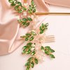 BERYUAN Green Teardrop Crystal Pearls Hair Comb with Gold, Handmade Fashion Jewelry Hair Accessory for Women, Bridal Side Combs for Wedding, Daily Life Wear, Parties, Celebrations