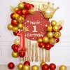 40 Inch Red Number 4 & Mini Crown Balloon for Birthday Party Decorations, 4th Birthday Party Decorations, Baby Shower Anniversary Balloons Decorations Supplies