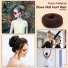 Amrules Hair Bun Maker Set, 8 Pieces Donut Hair Bun Maker with 10 Pieces Black Rubber Bands and 20 Pieces Bun Bobby Pins for Ladies, Brown