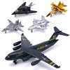 Crelloci 5 Pack Army Navy Airplane Toys Set with Light & Sounds, Military Fighter Jet Die Cast Plane Metal Aircraft Toy, Pull Back Aircraft Gift for Kids Toddlers Boys Girls Ages 3+