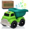 Toddler Toys Cars for 1 2 3 4 Year Old Boy, Wheat Straw Dump Truck Toys with Lights and Sounds, No BPA, Phthalates, PVC Outdoor Construction Toys for Toddlers 1-3, Christmas Birthday Gift Party Favors
