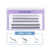 LASGOOS DIY Eyelash Extensions Natural 3D Individual Lash Single + A + Fish 200pcs Clusters Lashes Volume Lashes Mixed Set, Home Grafted Wedding Date Salon Lashes Wholesale Pack (LS-AFL1)