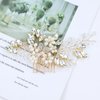 inSowni 17 Pieces Gold Metal Rhinestone Pearl Wedding Bridal Hair Side Comb Slides+U-shaped Flower Hair Pins+Pearl Twist Spiral Hairpins for Brides Bridesmaids Women Girls