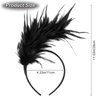 MWOOT Feather Headband 1920s Flapper Headband Vintage Classic Party Theme Wedding Fascinator Feather Headband (Black)