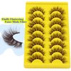 ALICE Brown Lashes False Lashes Natural Look Eyelashes Cat Eye Faux Mink Lashes with Clear Band Wispy Fake Eyelashes Lash Strips 8 Pairs