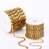 33 Feet 18K Gold PVD Plated Stainless Steel Box Chains Bulk, 3mm 304 Stainless Steel Chain Spool Square Link Box Chain Roll Bulk for Jewelry Making