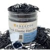 BEBEEPOO 2000 Count 1/2" Rubber Bands, Soft Elastic Bands for Hair Ties, Strong All Day Hold, Convenient Box, Hair Braids, Hair Ponytails, Braids & Beards, Black