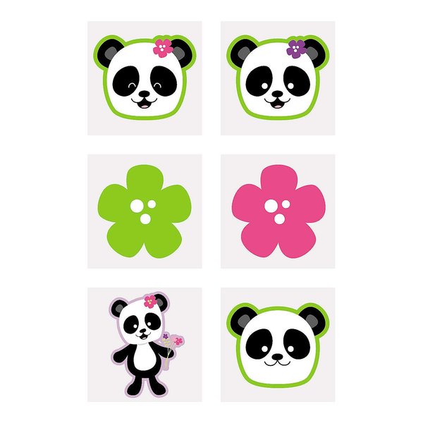 Fun Express Panda Party Tattoos (72 pieces) Temporary Tattoos for Kids, Party Favors and Supplies, Classroom Incentives & Giveaways