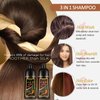 Chestnut Brown Hair Dye Shampoo 3 in 1 for Men Women, Natural Hair Color Shampoo for 100% Gray Coverage, Brown Hair Colors in 10-15 mins, Shampoo Para Canas Hair Dye Shampoo 16.9 Fl Oz(Chestnut Brown)