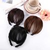 Jinshining Brown and Black Fake Bangs Hairband, Women Girls Fringe Bangs with Double Row Braids Headband Hair Extensions Hair Styling Tools,Hair Accessories,Women's Fashion Headbands