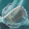 Allereyae Pearl Hair Comb Barrette Pearl Hair Barrette Comb Faux Pearl Wedding Headpieces French Pearl Head Comb Clip Decorative Headwear Bride Hair Accessories for Women and Girls (Style C)